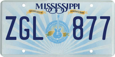 MS license plate ZGL877