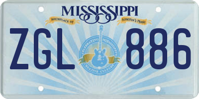 MS license plate ZGL886