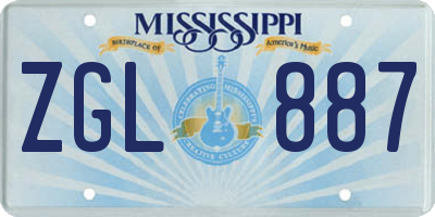 MS license plate ZGL887