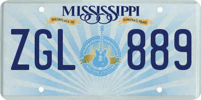 MS license plate ZGL889