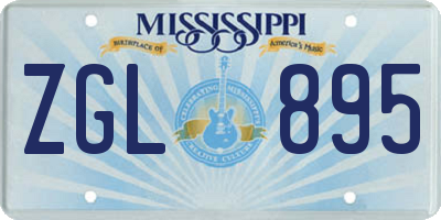 MS license plate ZGL895