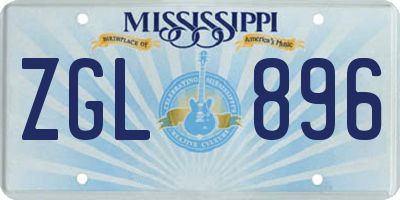 MS license plate ZGL896
