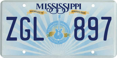MS license plate ZGL897