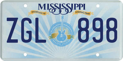 MS license plate ZGL898