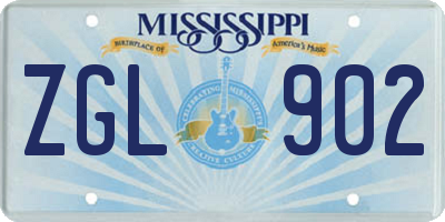 MS license plate ZGL902