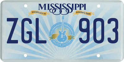 MS license plate ZGL903