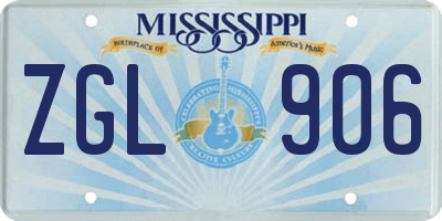 MS license plate ZGL906