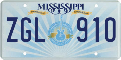 MS license plate ZGL910