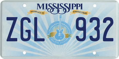 MS license plate ZGL932