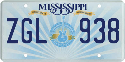 MS license plate ZGL938
