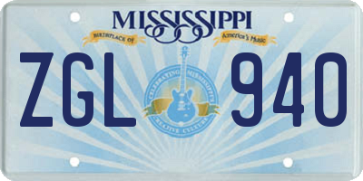 MS license plate ZGL940