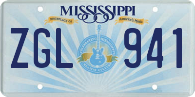 MS license plate ZGL941