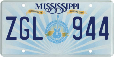 MS license plate ZGL944