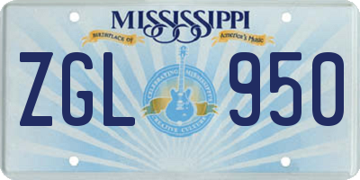 MS license plate ZGL950