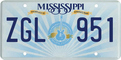 MS license plate ZGL951