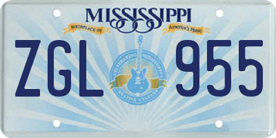 MS license plate ZGL955