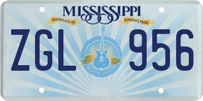 MS license plate ZGL956