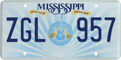 MS license plate ZGL957