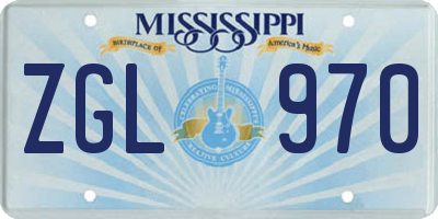 MS license plate ZGL970