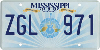 MS license plate ZGL971