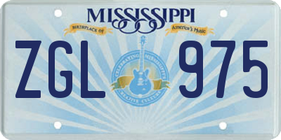 MS license plate ZGL975