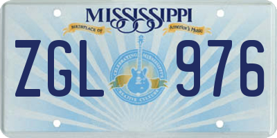 MS license plate ZGL976