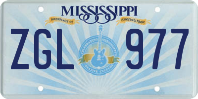 MS license plate ZGL977