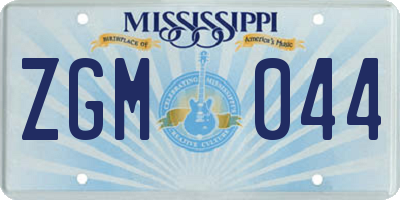 MS license plate ZGM044