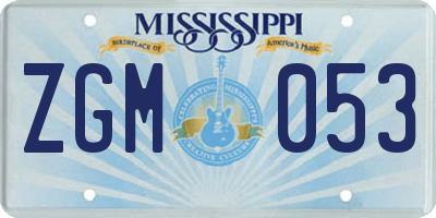 MS license plate ZGM053