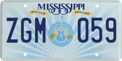 MS license plate ZGM059