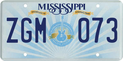 MS license plate ZGM073