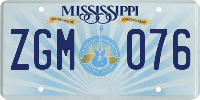 MS license plate ZGM076