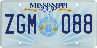 MS license plate ZGM088