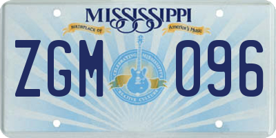 MS license plate ZGM096