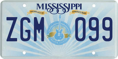 MS license plate ZGM099
