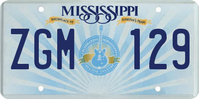 MS license plate ZGM129