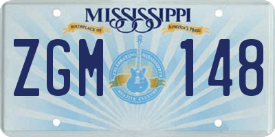 MS license plate ZGM148
