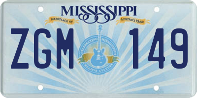 MS license plate ZGM149