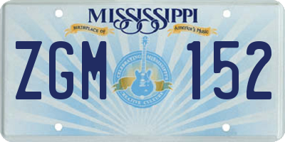 MS license plate ZGM152