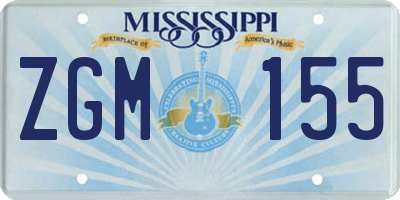 MS license plate ZGM155