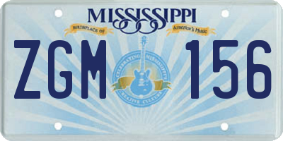 MS license plate ZGM156