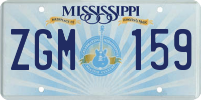 MS license plate ZGM159