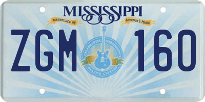 MS license plate ZGM160