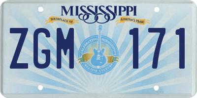 MS license plate ZGM171