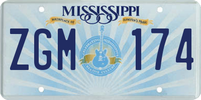 MS license plate ZGM174