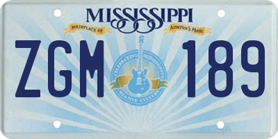 MS license plate ZGM189