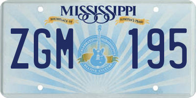MS license plate ZGM195