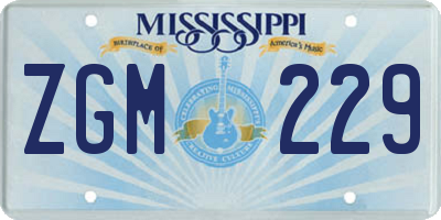 MS license plate ZGM229