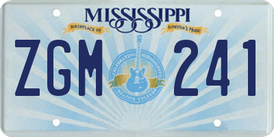 MS license plate ZGM241