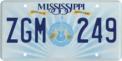 MS license plate ZGM249